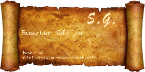Suszter Géza névjegykártya
